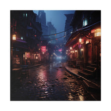 Load image into Gallery viewer, City Alley at Night Wall Art | Matte Canvas