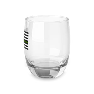 American Flag with Green Stripe Whiskey Glass