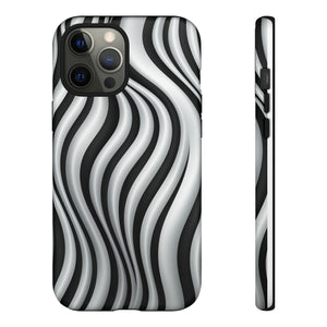 Funky Lines Black and White | iPhone, Samsung Galaxy, and Google Pixel Tough Cases