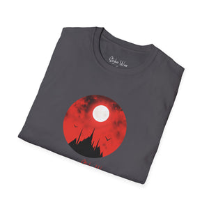 Spooky Mountains & Red Sky  | Unisex Softstyle T-Shirt