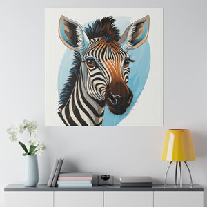 Zebra Wall Art | Square Matte Canvas