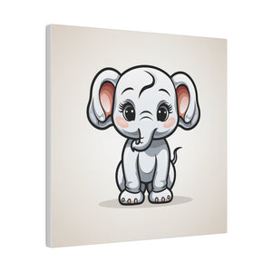 Happy Elephant Wall Art | Square Matte Canvas