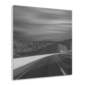 Highway Through the Desert Black & White Acrylic Prints