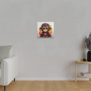 Baby Monkey Wall Art | Square Matte Canvas