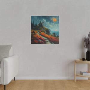 Castle on a Cliff Wall Art | Square Matte Canvas