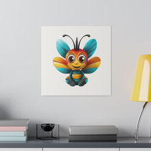 Load image into Gallery viewer, Happy Cartoon Bee Wall Art | Square Matte Canvas