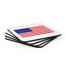 Load image into Gallery viewer, American Flag Corkwood Coaster Set