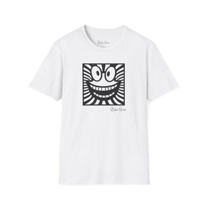 Black & White Happy Pop Art | Unisex Softstyle T-Shirt