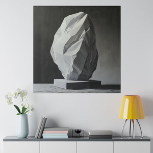 Stone Sculpture Modern Wall Art | Square Matte Canvas