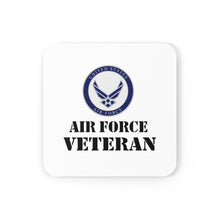 Load image into Gallery viewer, U.S. Air Force Veteran Corkwood Coaster Set