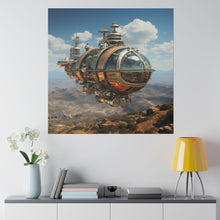 Load image into Gallery viewer, Steampunk Airship Wall Art | Square Matte Canvas