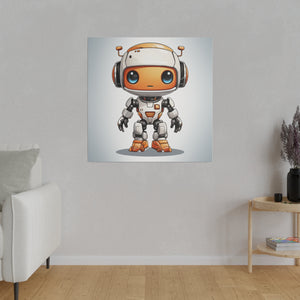 Cute Robot Wall Art | Square Matte Canvas