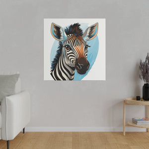 Zebra Wall Art | Square Matte Canvas