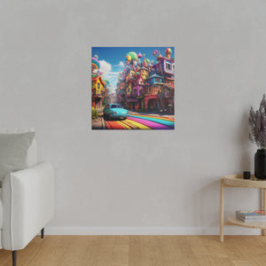 Fantasy Town Wall Art | Square Matte Canvas