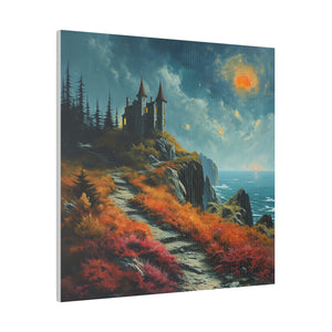 Castle on a Cliff Wall Art | Square Matte Canvas