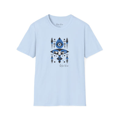 Abstract Blue Tribal Art | Unisex Softstyle T-Shirt