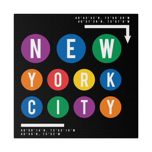 NYC Metro Colors Wall Art | Square Matte Canvas