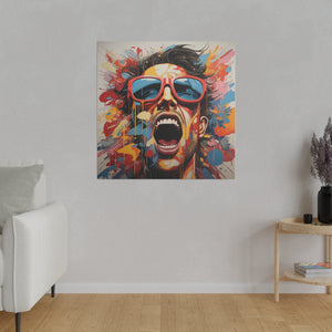 Man Yelling  Pop Wall Art | Square Matte Canvas