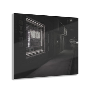 Tattoo Parlor at Night Black & White with Color Acrylic Prints