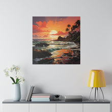 Load image into Gallery viewer, Painted Sunset Beach Wall Art | Square Matte Canvas