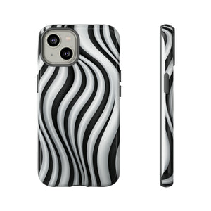 Funky Lines Black and White | iPhone, Samsung Galaxy, and Google Pixel Tough Cases