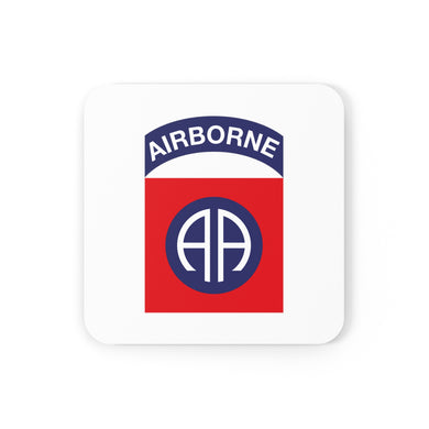 U.S. Army 82nd Airborne Division Patch Corkwood Coaster Set