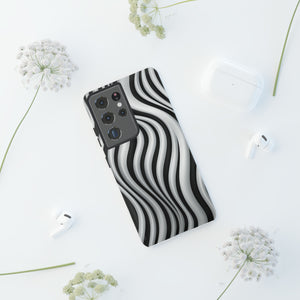 Funky Lines Black and White | iPhone, Samsung Galaxy, and Google Pixel Tough Cases