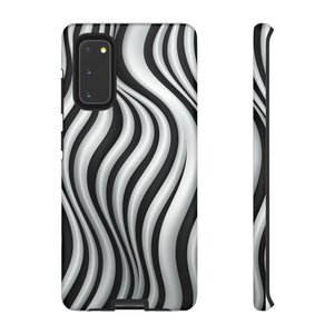 Funky Lines Black and White | iPhone, Samsung Galaxy, and Google Pixel Tough Cases