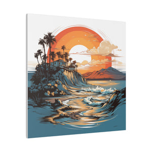 Sunset Beach Wall Art | Square Matte Canvas