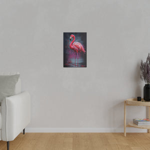 Flamingo Nights | Vertical Matte Canvas