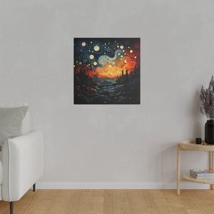 Swirling Night Wall Art | Square Matte Canvas