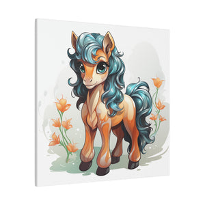 Happy Pony Wall Art | Square Matte Canvas