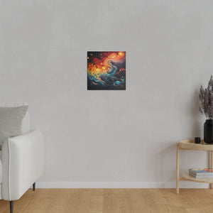 Fiery Swirls Wall Art | Square Matte Canvas