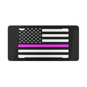 Pink Stripe American Flag Vanity Plate