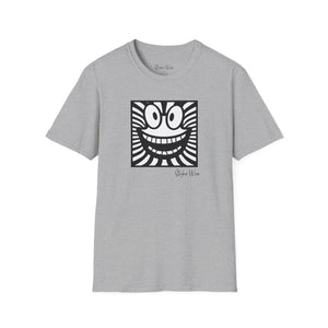 Black & White Happy Pop Art | Unisex Softstyle T-Shirt