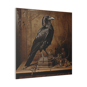 Raven on s Writing Desk Wall Art | Square Matte Canvas