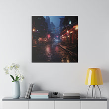 Load image into Gallery viewer, City Alley at Night Wall Art | Matte Canvas