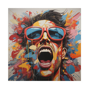 Man Yelling  Pop Wall Art | Square Matte Canvas