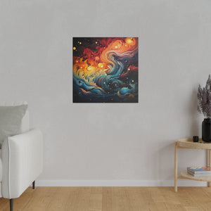 Fiery Swirls Wall Art | Square Matte Canvas