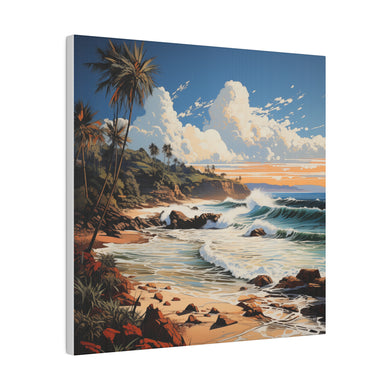 Windy Hawaiian Beach Wall Art | Square Matte Canvas