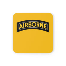 Load image into Gallery viewer, U.S. Army Airborne Black Tab Corkwood Coaster Set