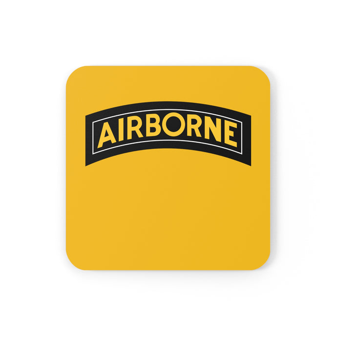 U.S. Army Airborne Black Tab Corkwood Coaster Set