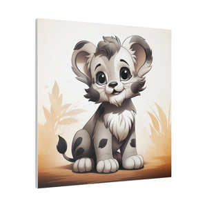 Happy Lion Cub | Matte Canvas