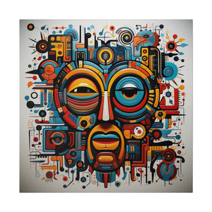 Abstract Colorful Tribal Wall Art | Square Matte Canvas