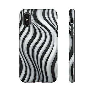 Funky Lines Black and White | iPhone, Samsung Galaxy, and Google Pixel Tough Cases