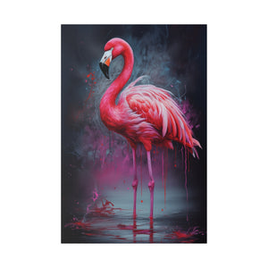 Flamingo Nights | Vertical Matte Canvas