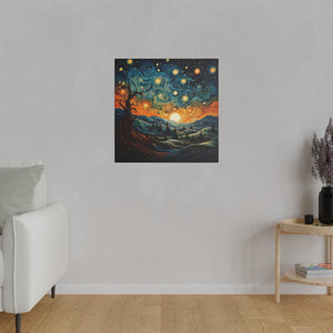 Swirling Stars Wall Art | Square Matte Canvas