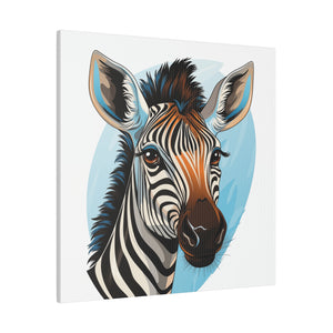 Zebra Wall Art | Square Matte Canvas