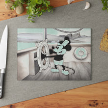 Load image into Gallery viewer, Steamboat Willie Glass Cutting Board