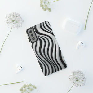 Funky Lines Black and White | iPhone, Samsung Galaxy, and Google Pixel Tough Cases